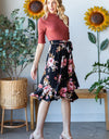 Reborn J Floral Wrap Ruffle Hem Skirt