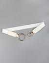 Double Ring Buckle Elastic PU Belt
