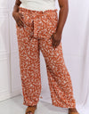 Heimish Right Angle Full Size Geometric Printed Pants in Red Orange