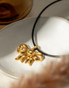 18K Gold-Plated Bow Pendant Necklace