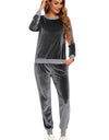 Round Neck Long Sleeve Loungewear Set with Pockets