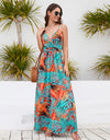 Printed Surplice Spaghetti Strap Dress