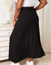 Double Take Full Size Soft Rayon Drawstring Waist Maxi Skirt