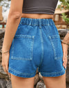 High Waist Denim Shorts with Pockets
