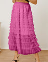 Ruched High Waist Tiered Skirt