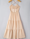 Tiered Crisscross Spaghetti Strap Dress