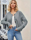 Button Up Dropped Shoulder Cardigan