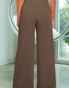 Drawstring Wide Leg Pants with Pockets