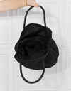 Justin Taylor Beach Date Straw Rattan Handbag in Black