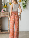 Heimish Full Size Printed Tied Straight Casual Pants
