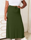 Double Take Full Size Soft Rayon Drawstring Waist Maxi Skirt
