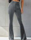 Ribbed High Waist Flare Pants