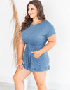 Ruffled Boat Neck Short Sleeve Romper