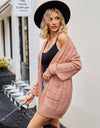 Cable-Knit Long Sleeve Cardigan