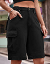 Denim Cargo Shorts with Pockets