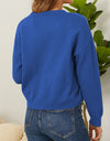 Flower Button Front Dropped Shoulder Cardigan