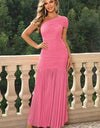 One-Shoulder Ruched Maxi Dress