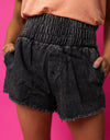 High Waist Raw Hem Denim Shorts