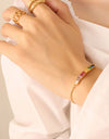 Contrast Zircon Titanium Steel Bracelet