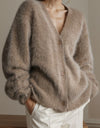 Button Up Dropped Shoulder Cardigan