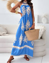 Printed Spaghetti Strap Sleeveless Maxi Dress