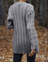 Cable-Knit Button Down Cardigan