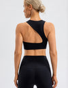 Round Neck Cutout Cropped Active Tank