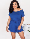 Ruffled Boat Neck Short Sleeve Romper