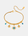 Gold-Plated Titanium Steel Charm Bracelet