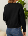 Flower Button Front Dropped Shoulder Cardigan