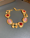 Copper Inlaid Rhinestone Vintage Bracelet