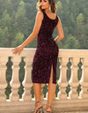 Sequin Sleeveless Slit Dress