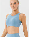 Round Neck Wide Strap Active Bra