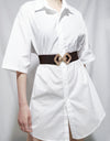 Geometric Buckle Elastic Wide Belt