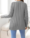Button Down Cable-Knit Cardigan