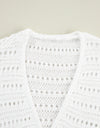 Openwork Open Front Long Sleeve Cardigan