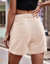 High Waist Denim Cargo Shorts