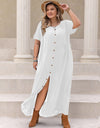 Plus Size Round Neck Half Sleeve Dress
