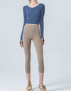 Wide Waistband Cropped Sports Leggings