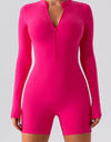 Half Zip Long Sleeve Active Romper