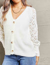 Rib-Knit Plunge Raglan Sleeve Cardigan