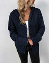 Button-Down Long Sleeve Hooded Sweater