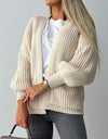 Open Front Dropped Shoulder Cardigan