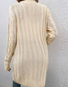 Cable-Knit Button Down Cardigan with Pockets