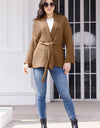 Tied Open Front Long Sleeve Cardigan
