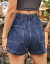 High-Waist Denim Shorts with Pockets