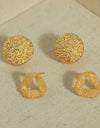 Gold-Plated Geometric Stud Earrings