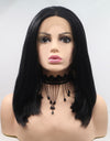 13*3" Lace Front Wigs Synthetic Mid-length Straight 12" 130% Density