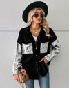 Leopard Button Up Denim Jacket