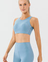 Round Neck Wide Strap Active Bra